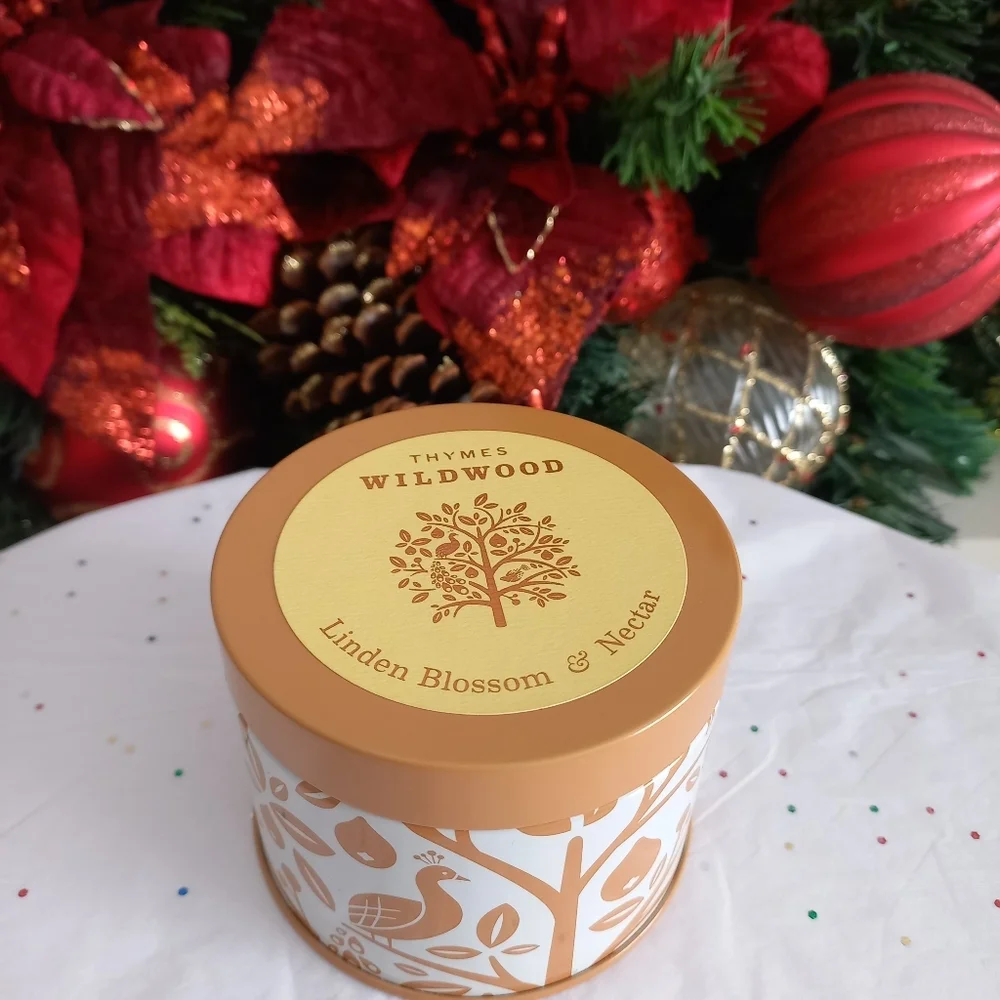 Thymes Wildwood Linden Blossom  &  Nectar Fragrance Candle~Metal Tin~6.5 oz